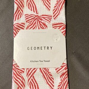 Geometry Red and White Kitchen Tea Towel